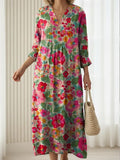 Zelda™ | Women's Multicolor V-Neck Floral Evening Dress