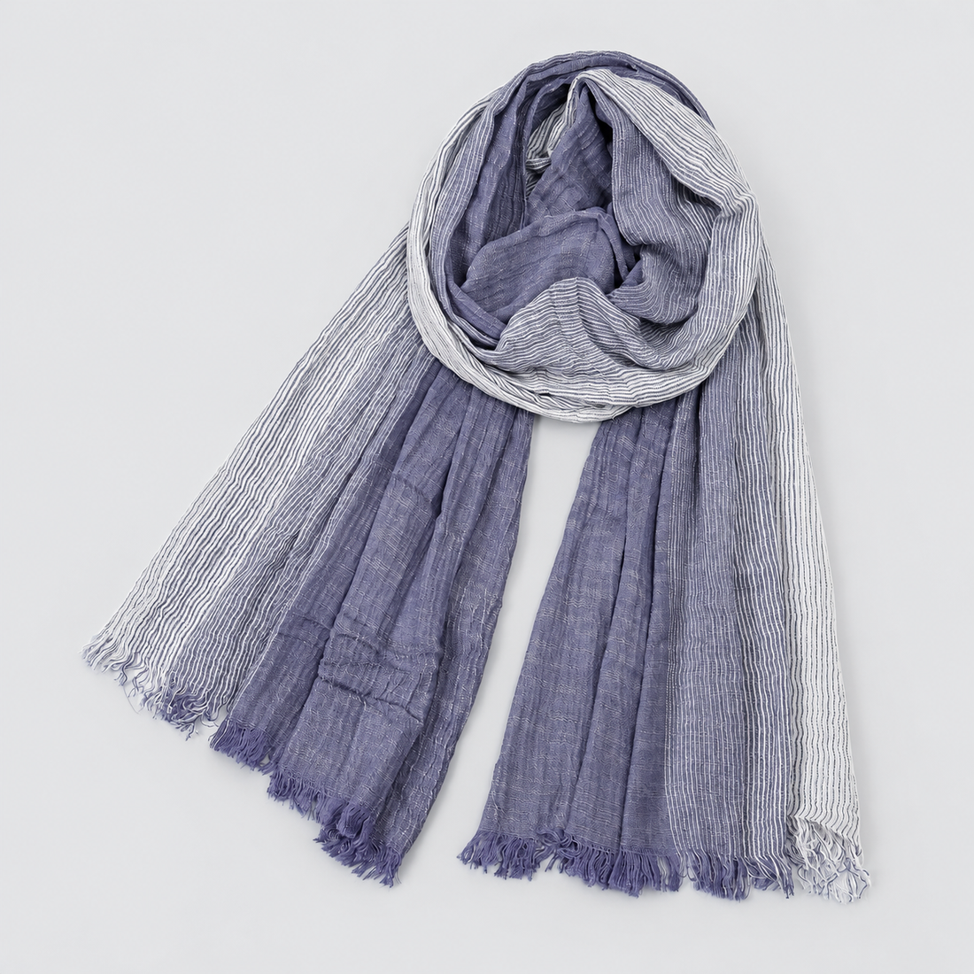 Men's Scarf Crinkle Two Tone Frayed Edge