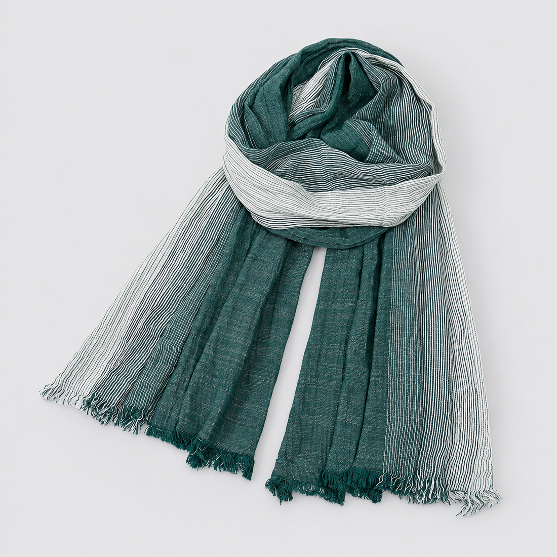 Men's Scarf Crinkle Two Tone Frayed Edge