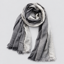 Men's Scarf Crinkle Two Tone Frayed Edge