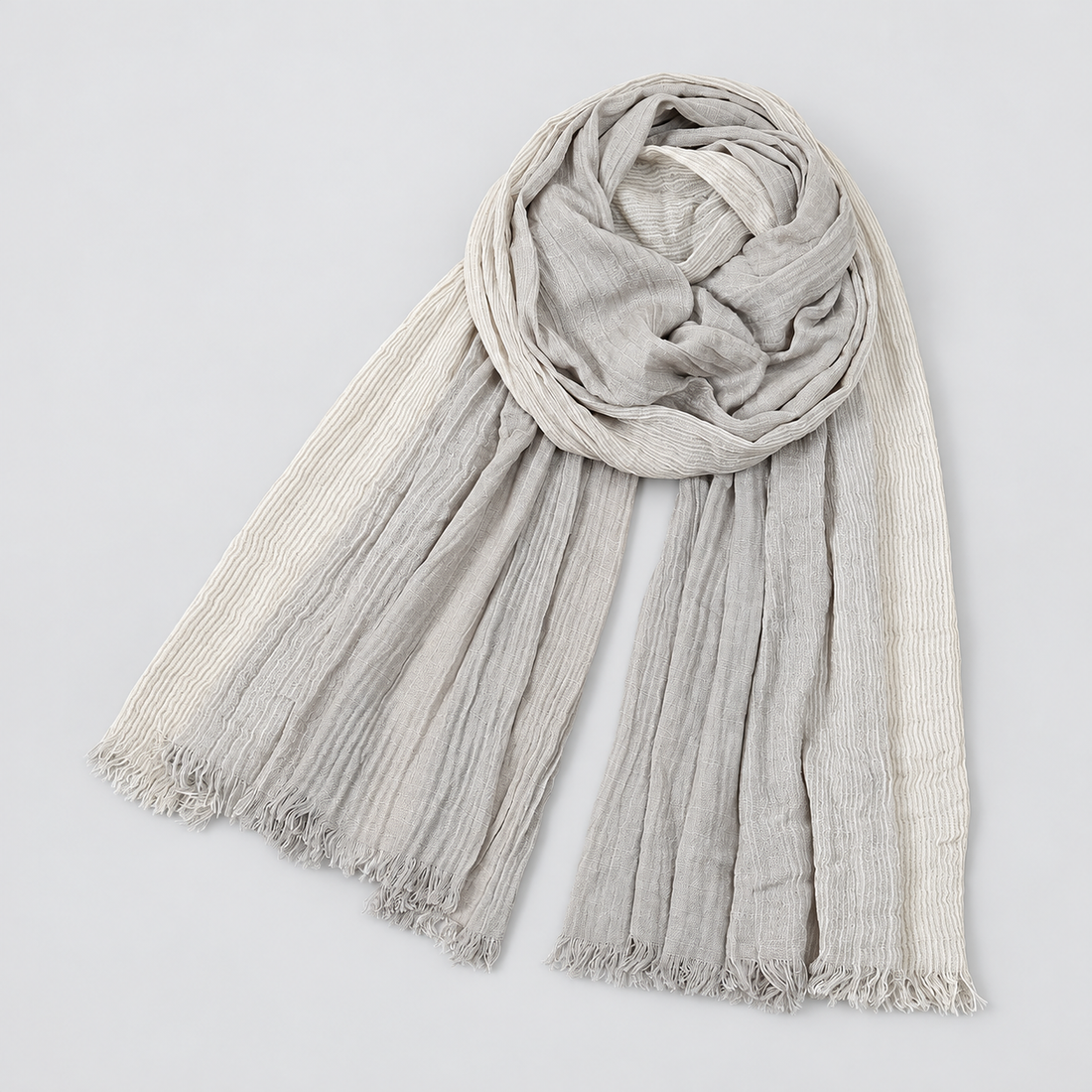 Men's Scarf Crinkle Two Tone Frayed Edge