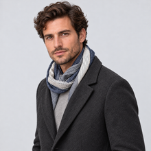 Men's Scarf Crinkle Two Tone Frayed Edge