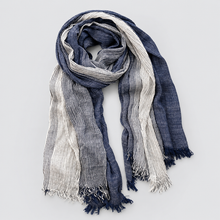 Men's Scarf Crinkle Two Tone Frayed Edge