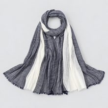 Men's Scarf Crinkle Two Tone Frayed Edge