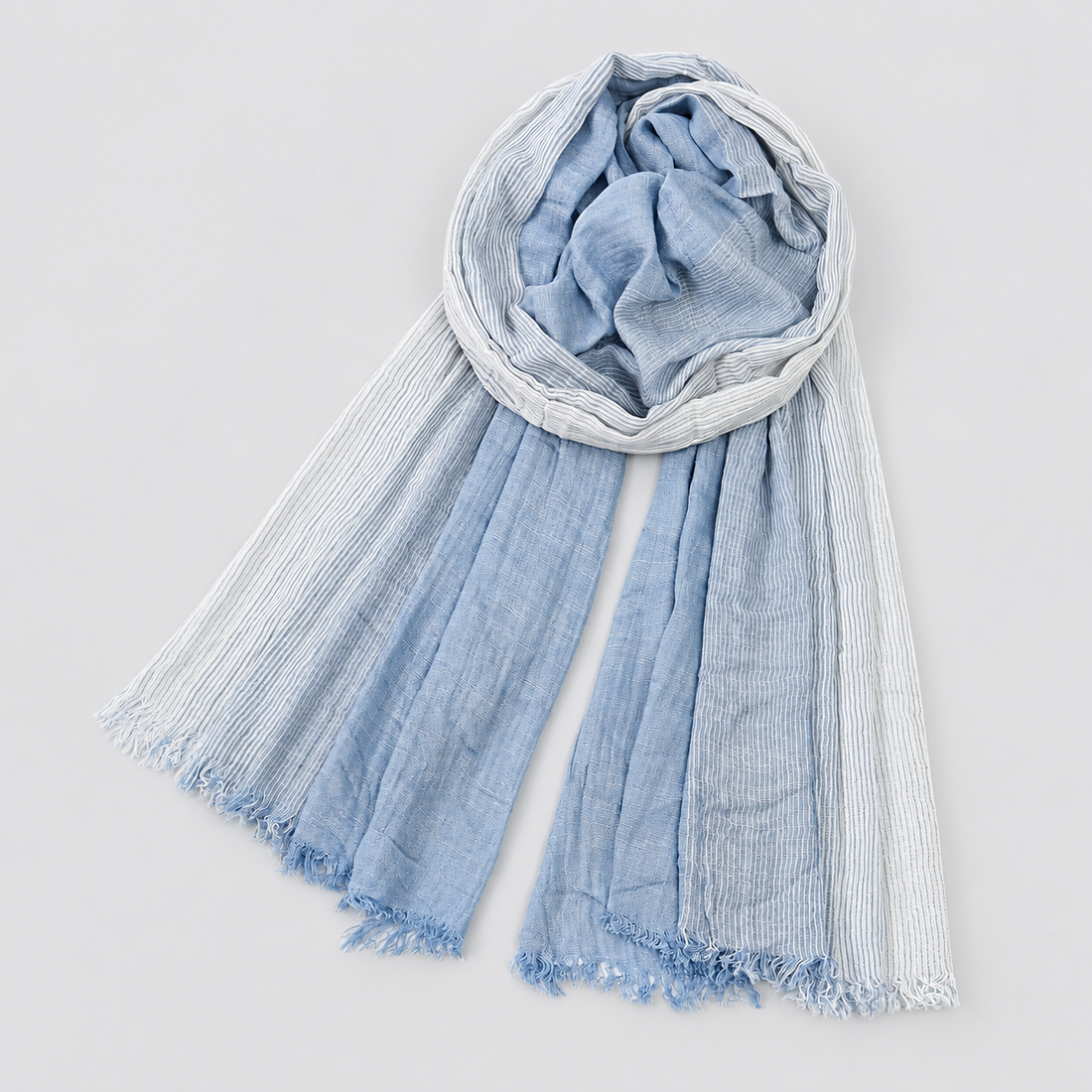 Men's Scarf Crinkle Two Tone Frayed Edge