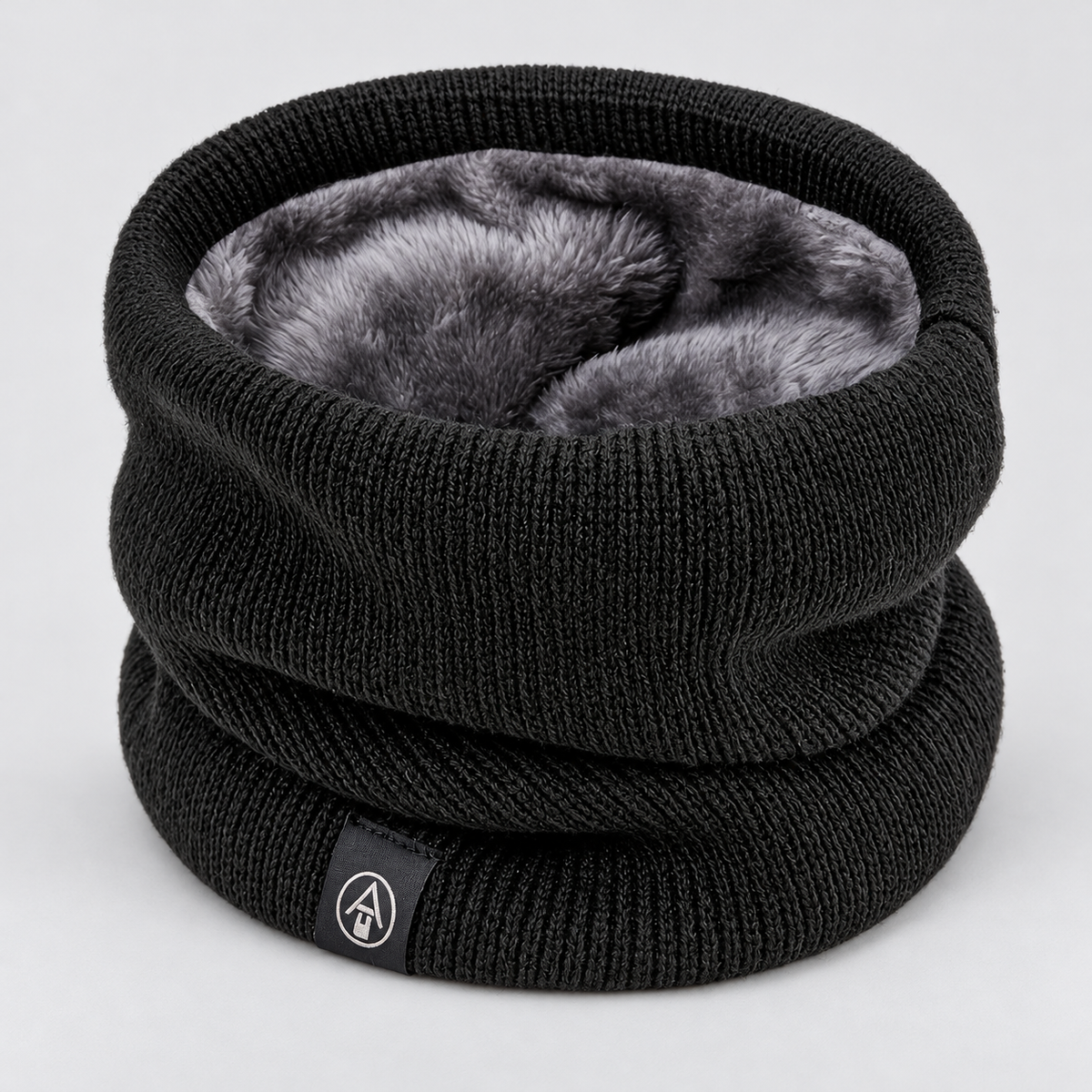 Unisex Scarf Snood Fleece Lined Neck Warmer - Black