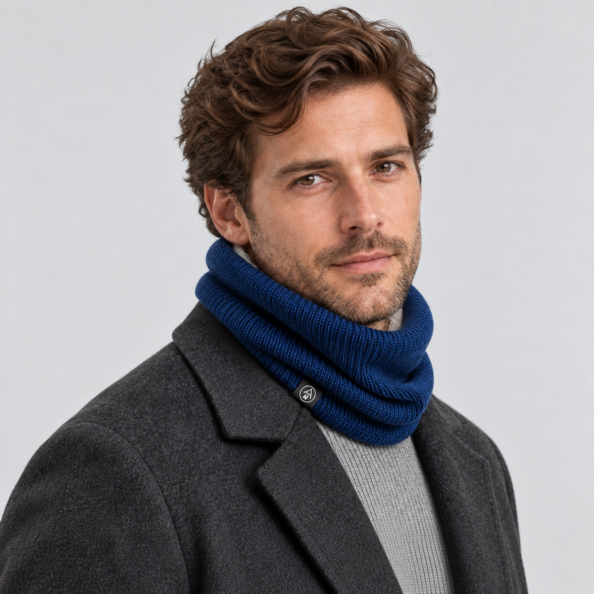 Unisex Scarf Snood Fleece Lined Neck Warmer - worn, angle