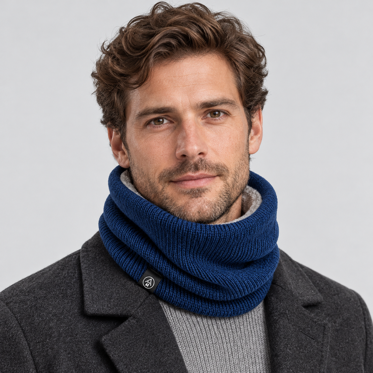 Unisex Scarf Snood Fleece Lined Neck Warmer - worn