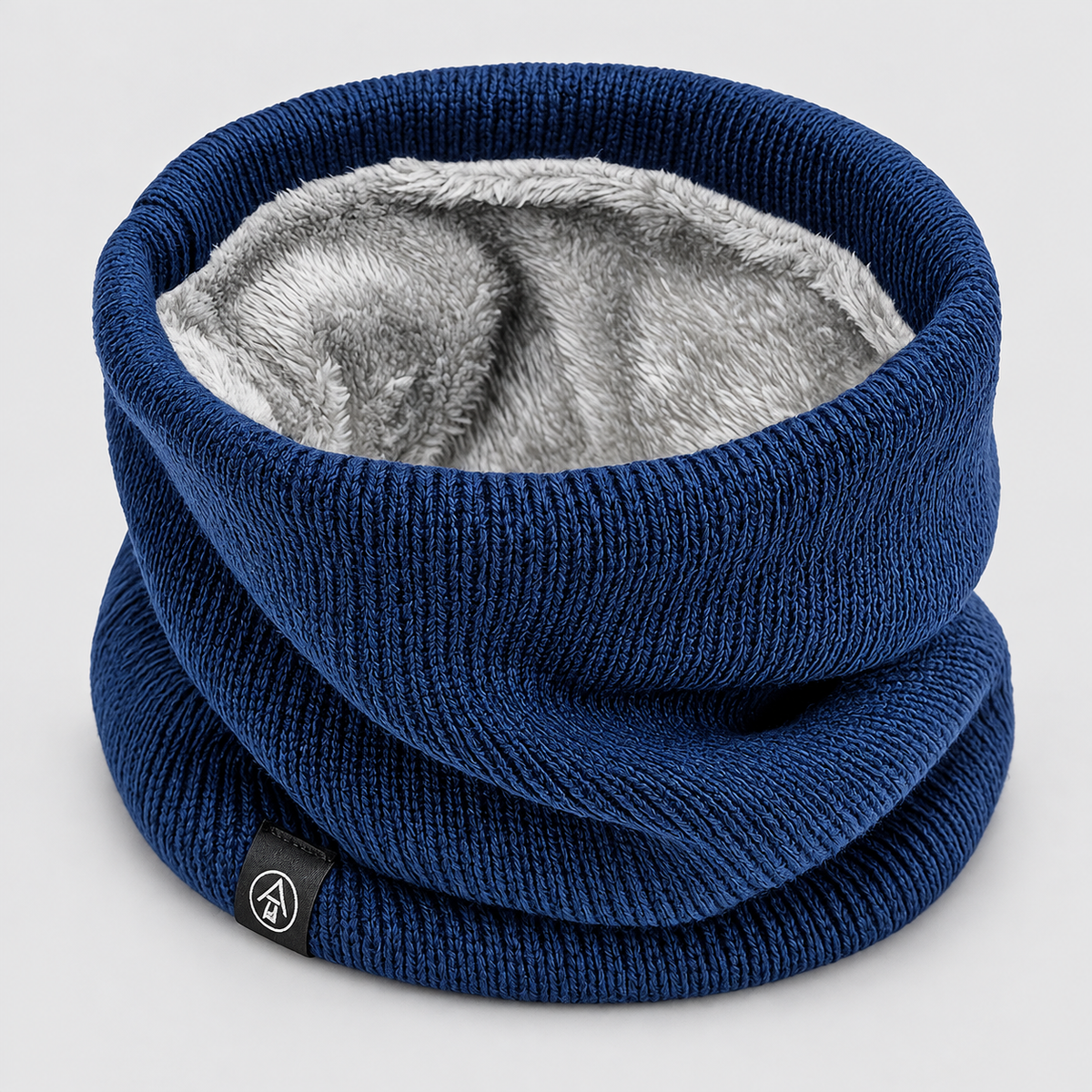 Unisex Scarf Snood Fleece Lined Neck Warmer - Navy Blue
