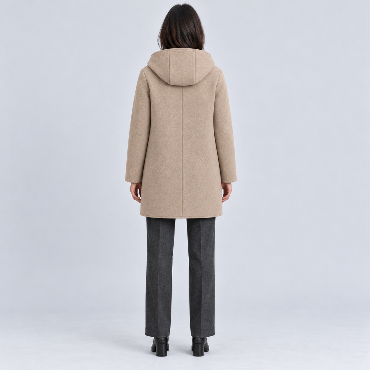 Women's Hooded Coat with Full Zip - detail