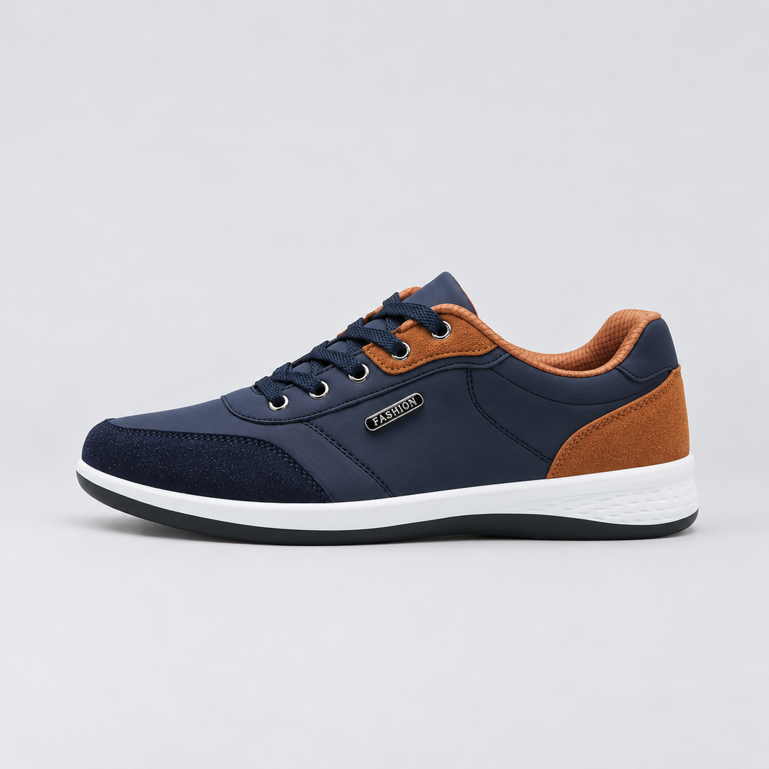 Men's Trainers Lace-Up with Contrast Heel