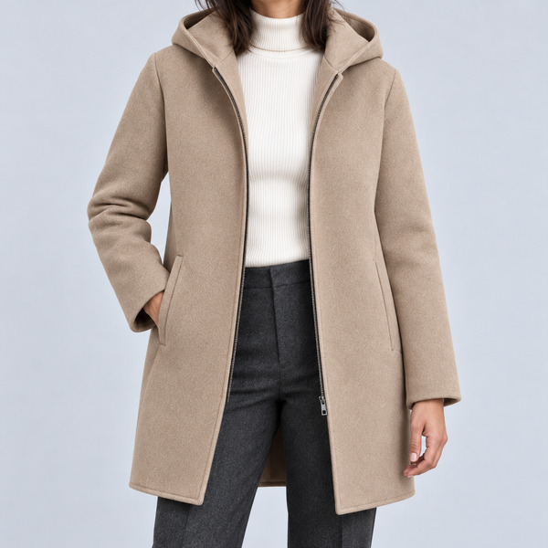 Women's Hooded Coat with Full Zip