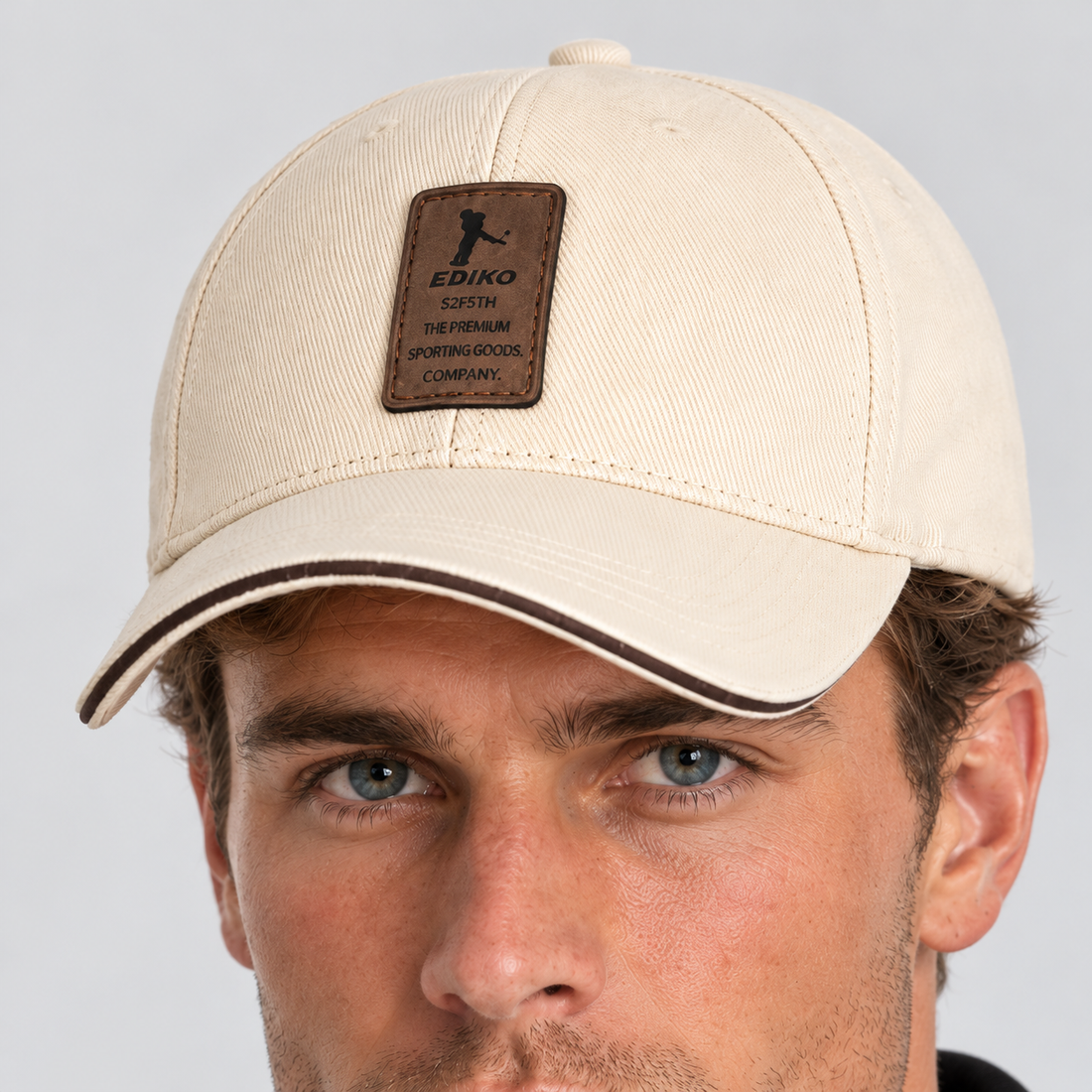 Men's Baseball Cap Twill Curved Peak Contrast Brim