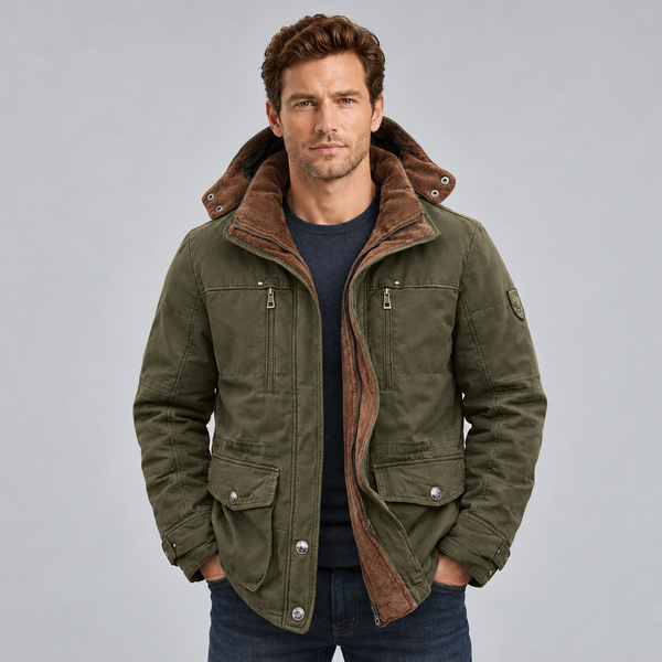 Men's Waterproof Winter Jacket Hooded Fleece Lined