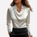 Bethany™ | Women's Relaxed Satin Long Sleeve Blouse