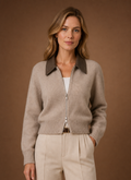 Orlaith™ | Women's Beige Zip Jacket