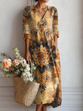 Therese™ | Women's V-Neck Floral Evening Dress