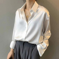 Guillemette™ | Women's Satin Long Sleeve Top
