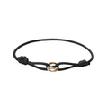 Women's Tri-Tone Ring Cord Bracelet with Adjustable Sliding Clasp