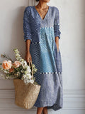 Paloma™ | Women's Blue V-Neck Evening Dress