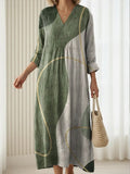 Alessia™ | Women's Relaxed Multicolor V-Neck Evening Dress